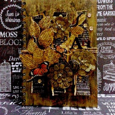 Nature's Bounty Mixed Media Altered Notebook