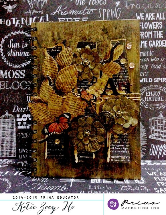 Nature&#039;s Bounty Mixed Media Altered Notebook