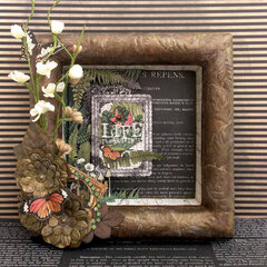Life is Beautiful Forever Green Mixed Media Shadow Box