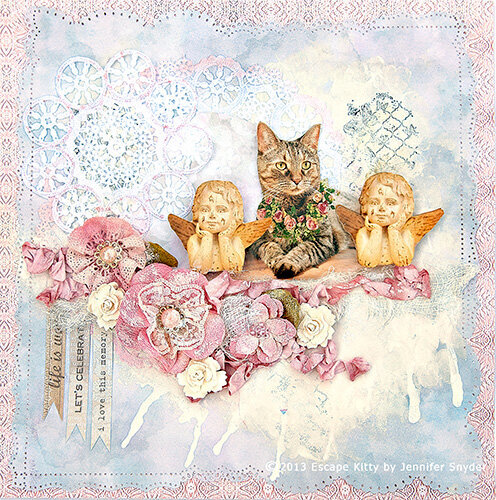 Escape Kitty with the Cherubs -Scraps of Elegance