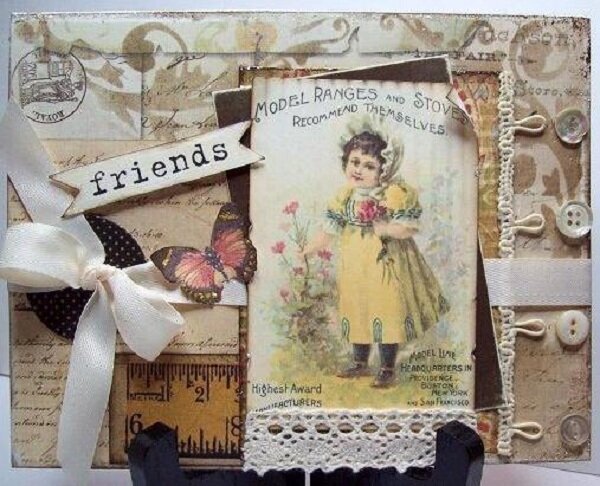 LAST TIME! I PROMISE!!  Hello Friend  vintage card