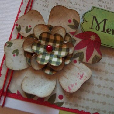 close up flower Merry &amp; Bright card