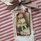 Vintage style canvas & paper Christmas gift tag