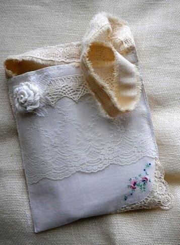 Vintage inspired lace book bag purse