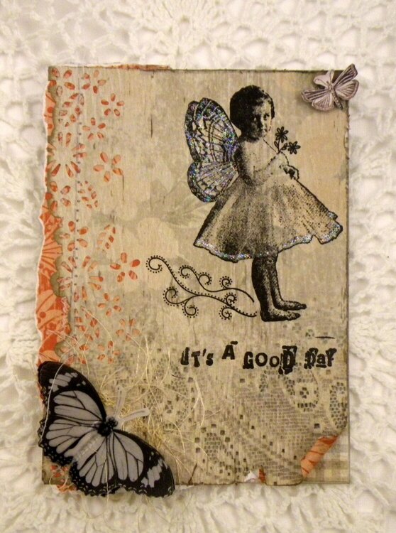 Time for Thank You cards! Vintage style butterfly fairy girl