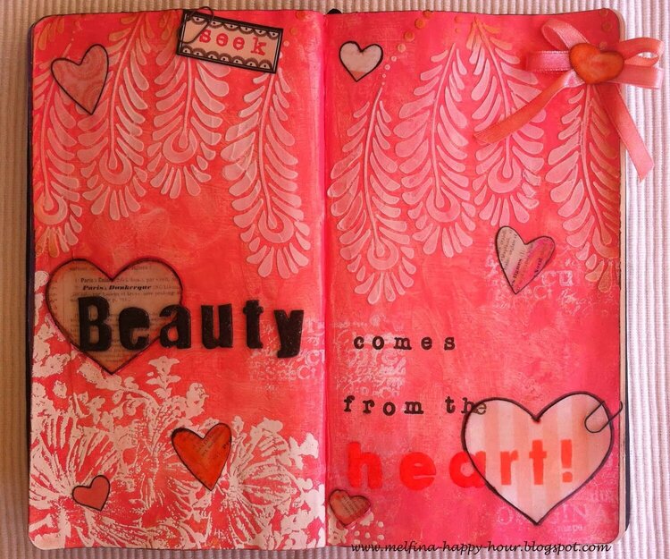 Art journal page: Beauty comes from the heart