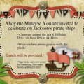 Fun Pirate birthday invitation