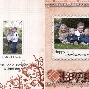 8 x 6 Folded Valentine card