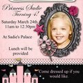 Princess party invitation