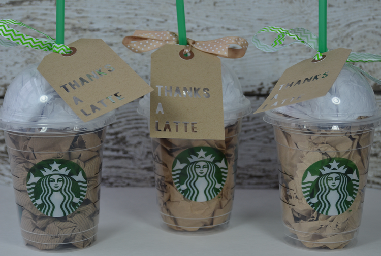 Teacher Gift: Thanks a Latte Starbucks Frappuccino Cup Gift Card Holders