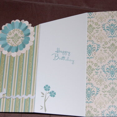 Trifold slanted card open