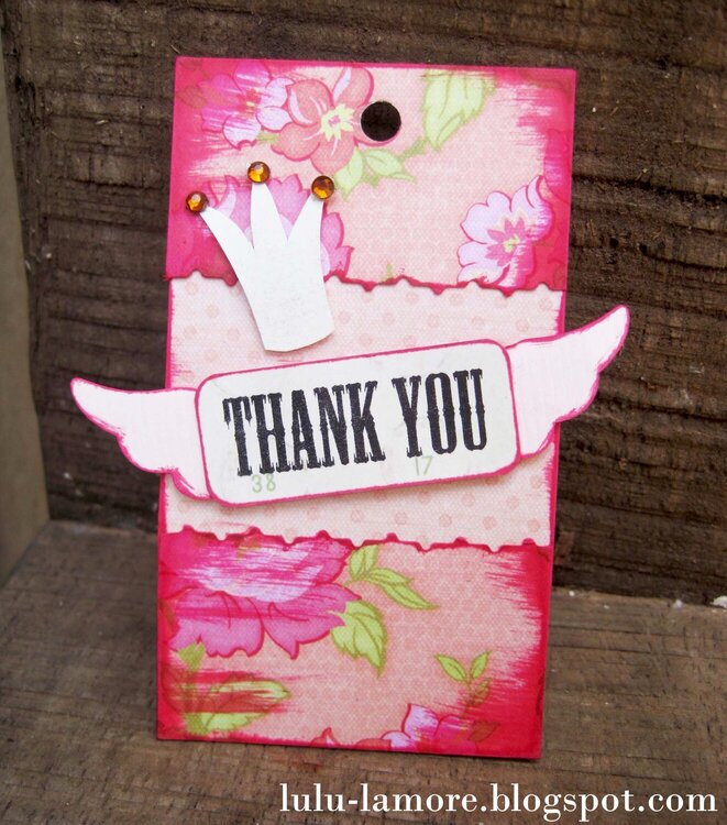Crown and Wings Thank you shipping card/tag