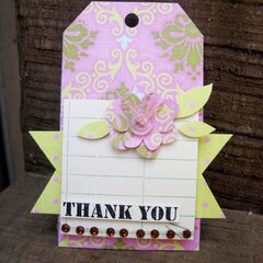 Not paper flower Thank you shipping tag/card