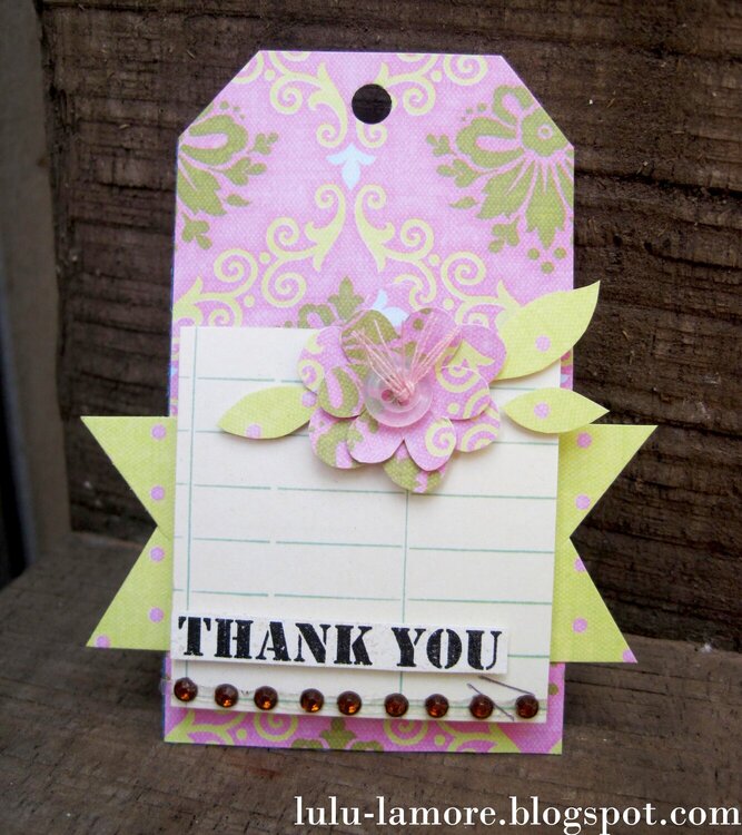 Not paper flower Thank you shipping tag/card