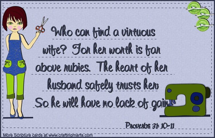Printable Scripture Card-Proverbs 31: 10-11