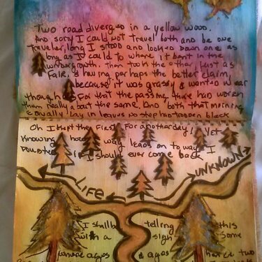 Art Journal Page-The Road Not Taken.