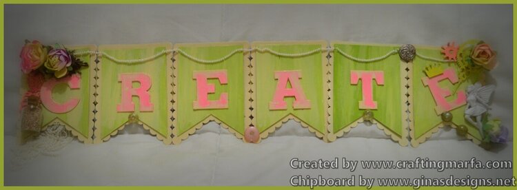 &quot;CREATE&quot; Chipboard sign from Gina&#039;s Designs