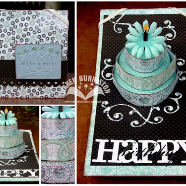 Pop-up Cake Card Blue and Brown