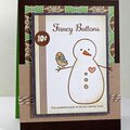 Snowman Button Card
