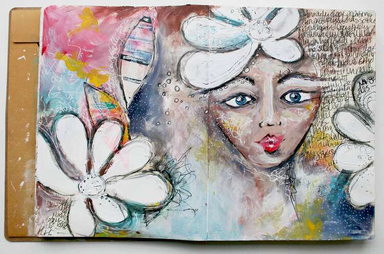 Art Journal Flower Face