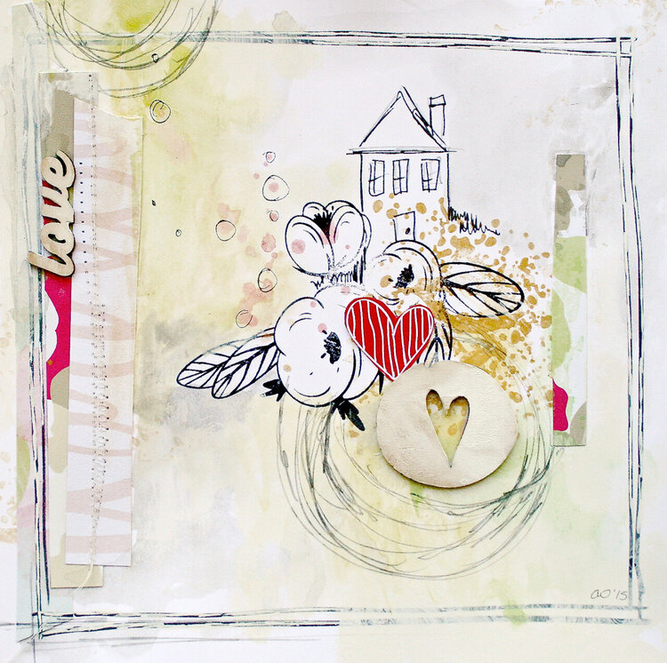Mixed Media House Collage