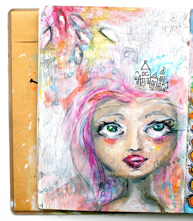 Art Journal Spread - Pink