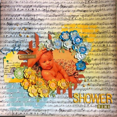 Shower Time - Scrapbook layout
