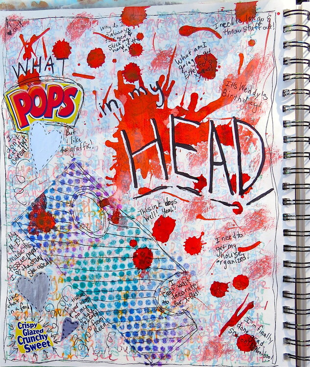 What Pops In My Head Art Journal Page With Sharpie Ghosting