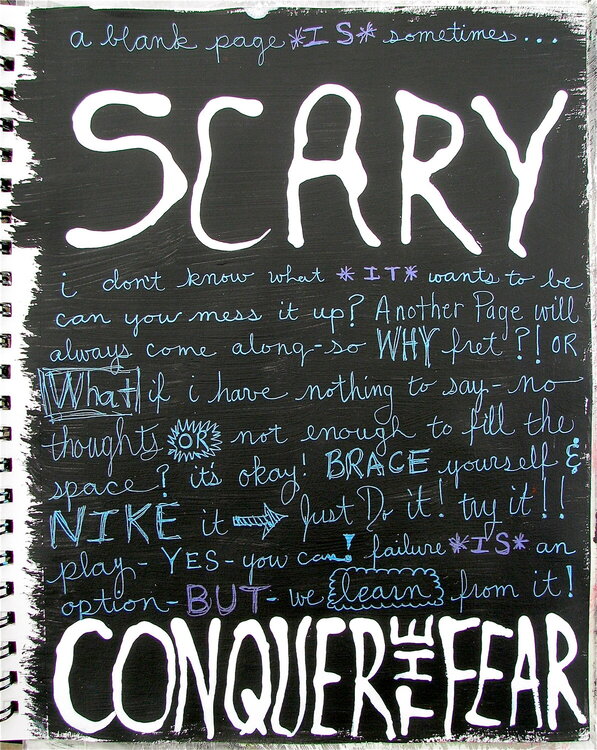 Scary Art Journaling Page