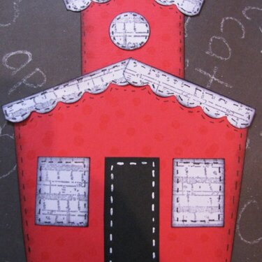 School Layout With Paper Pieced Schoolhouse
