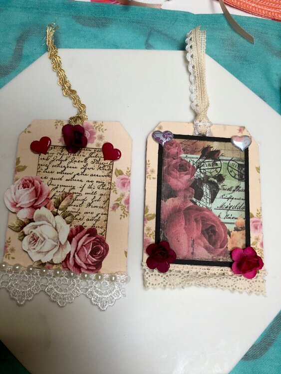 Altered shabby chic tags