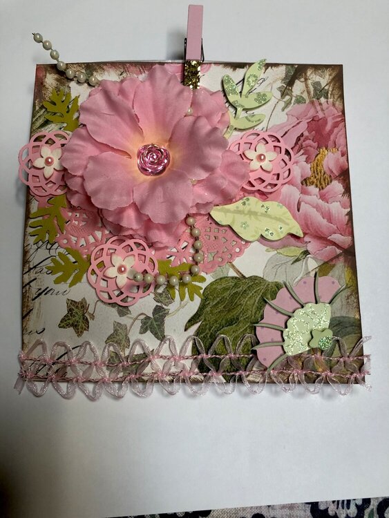 Pink floral glassine bag