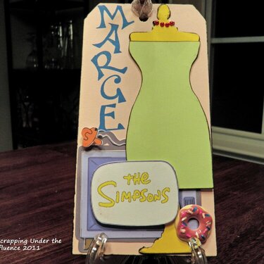 The Simpsons Themed Tim Holtz Dress Form Tag
