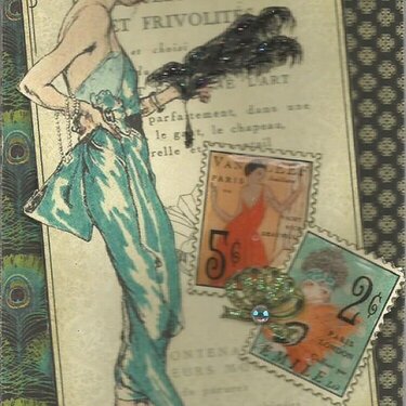 Vintage Woman Skinny Card