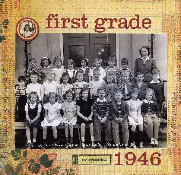 first grade (1946)  BG Recess/QK Biography