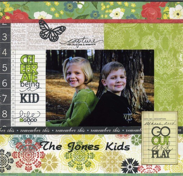 The Jones Kids...Ali Edwards stamps