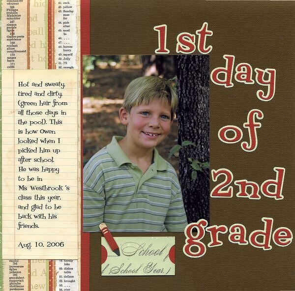 1st day of 2nd grade: QK Tangerine