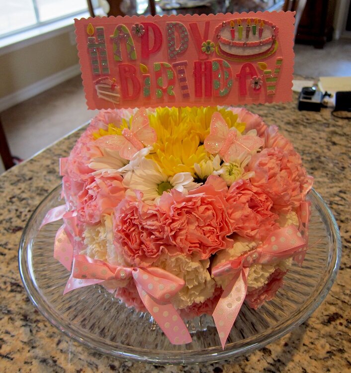 Happy Birthday Flower Cake
