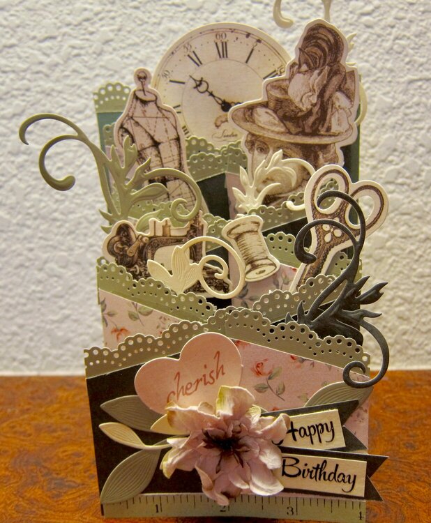 Cascading Card - Seamstress Birthday