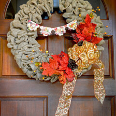 Autumn Blessings Burlap Wreath