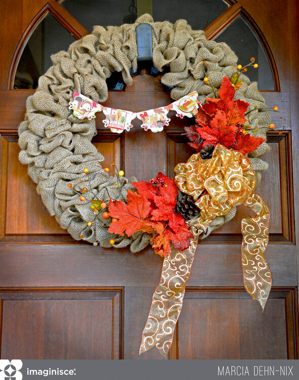 Autumn Blessings Burlap Wreath