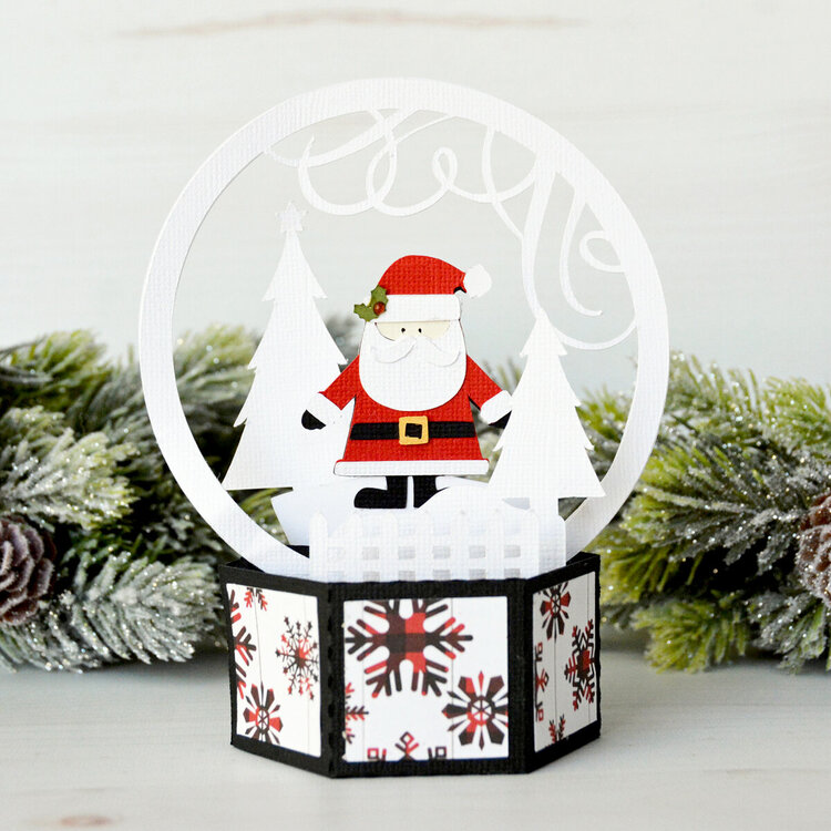 Santa Snow Globe Box Card - Lori Whitlock
