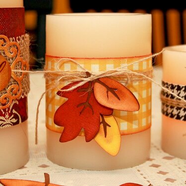 Leaves candle