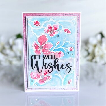 Spring Blossoms Silhouette Resist Card