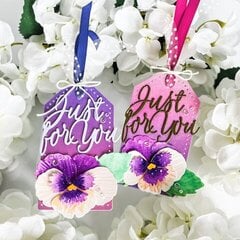 Just for You Watercolor Pansy Tags