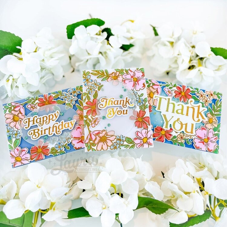 Floral Border Card Set