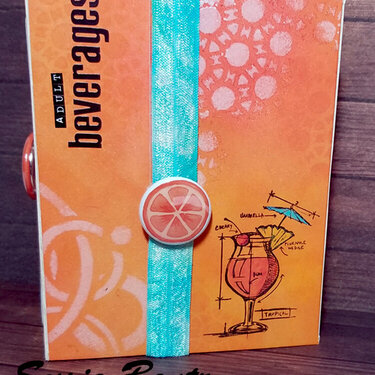 Adult Beverages Mini Album Wrapped Journal - Cover