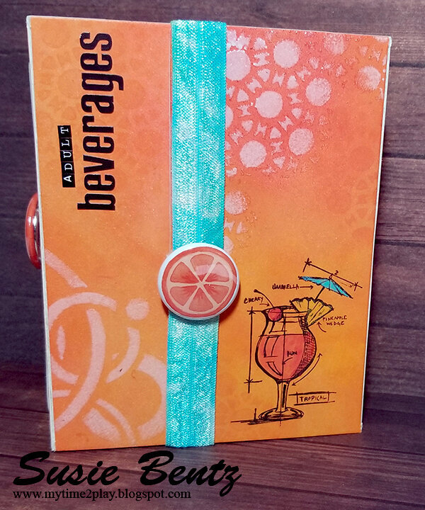 Adult Beverages Mini Album Wrapped Journal - Cover