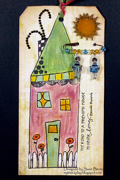 Road to a Friends House - Mixed Media Tag