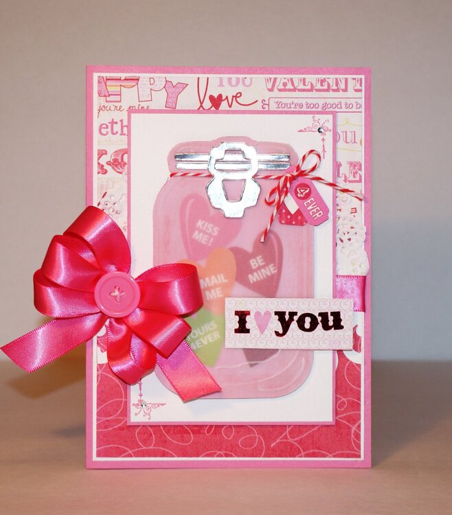 Mason Jar Valentine&#039;s Day card